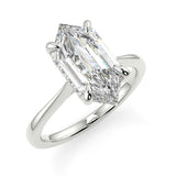 Hope Hexagon Lab Diamond engagement ring with hidden halo and white gold band