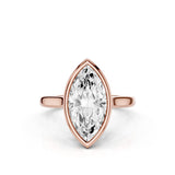 Chelsea Marquise Moissanite Bezel Ring Rose Gold