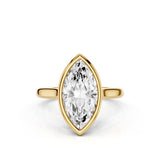 Chelsea Marquise Moissanite Bezel Ring Yellow Gold