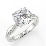 Icy Twisted Vine Round cut lab diamond engagement ring