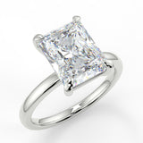 Jasmine Lab Created Diamond Engagement Ring on plain round gold band