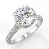 Juliette round cut lab diamond engagement ring with side stones