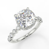 Magnolia Lab Created Diamond Engagement Ring with single prong accent lab created diamonds