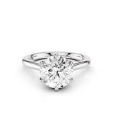 Tulip Cathedral 2 Tone Moissanite Engagement Ring