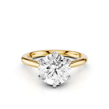 Tulip Cathedral 2 Tone Moissanite Engagement Ring