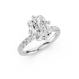 Destin Pave White Gold Engagement Ring Angle View