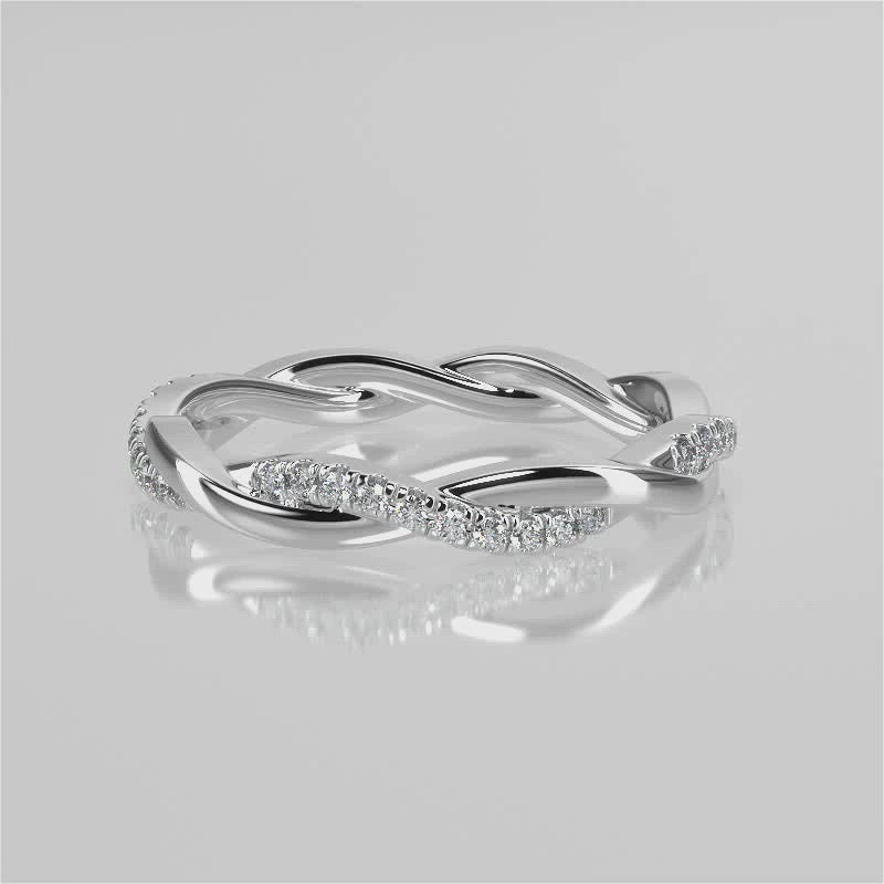 Icy Twisted Vine Wedding Band Lab Created Diamond – Livia Diamonds