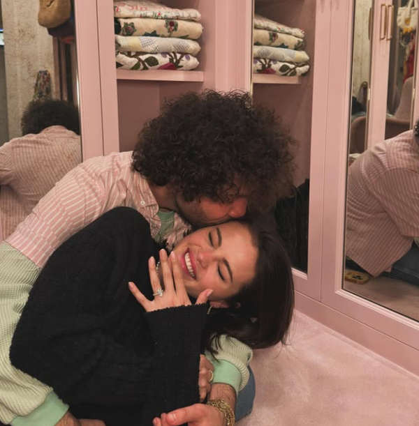 Selena Gomez and now fiance Benny Blanco cuddling