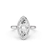 Chelsea Marquise Moissanite Bezel Ring White Gold