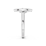 Chelsea Marquise Moissanite Bezel Ring  White Gold profile