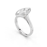 Chelsea Marquise Moissanite Bezel Ring  White Gold side