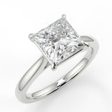 Ivana Princess Cut Lab Created Diamond Engagement Ring with cathedral setting and tapered round band