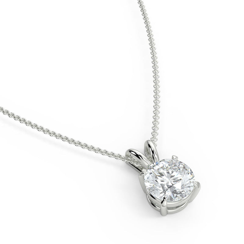 Melody lab diamond pendant with bunny ear setting and lobster clasp