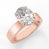 Oval Moissanite Cigar Band