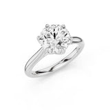 Tulip Cathedral Round Engagement Ring White Gold