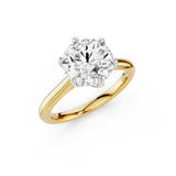 Tulip Cathedral 2 Tone Moissanite Engagement Ring