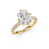 Destin Pave Yellow Gold Engagement Ring Angle View