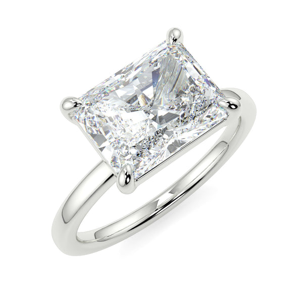 East-West Radiant Moissanite Engagement Ring