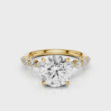 Raina Round lab diamond engagement ring with accent stones white gold Yellow Gold