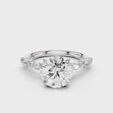 Ariana Lab Diamond Round engagement ring with accent stones White Gold