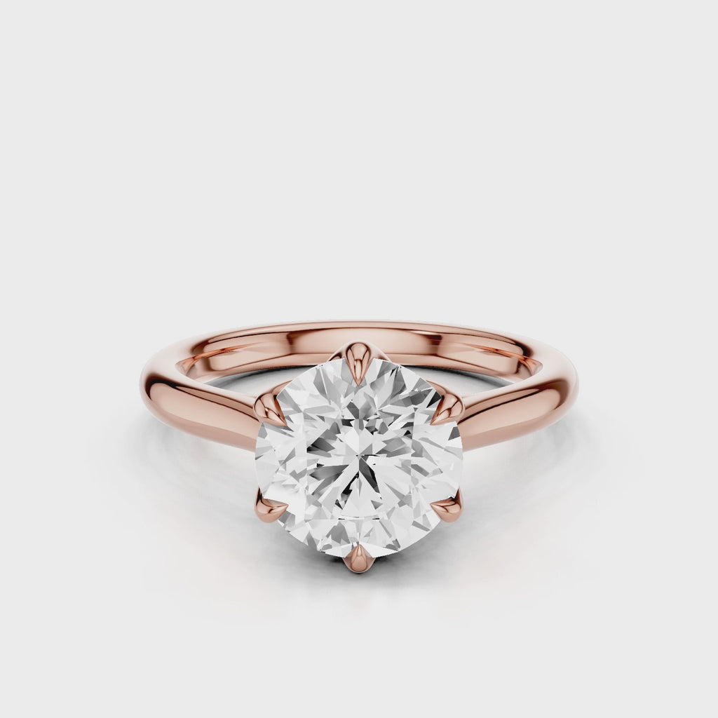 Tulip Cathedral Round Engagement Ring Rose Gold