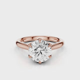 Tulip Cathedral Round Engagement Ring Rose Gold