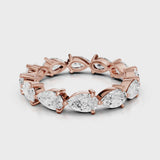 Adelle Wedding band with pear diamonds eternity band rose gold 
