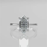 Hope Hexagon Lab Diamond engagement ring with hidden halo and white gold band