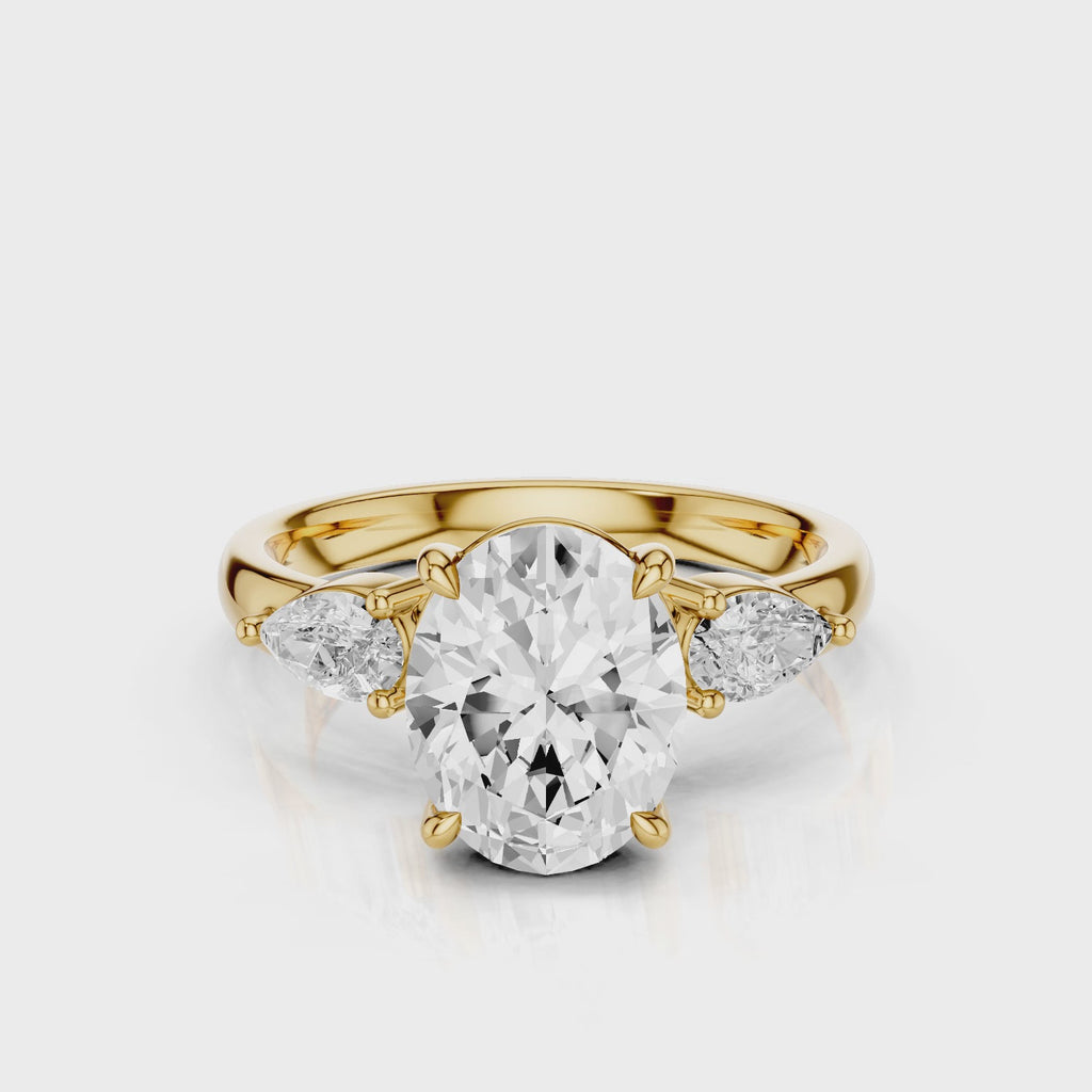 Luys Oval Moissanite Engagement Rings White Gold Yellow Gold