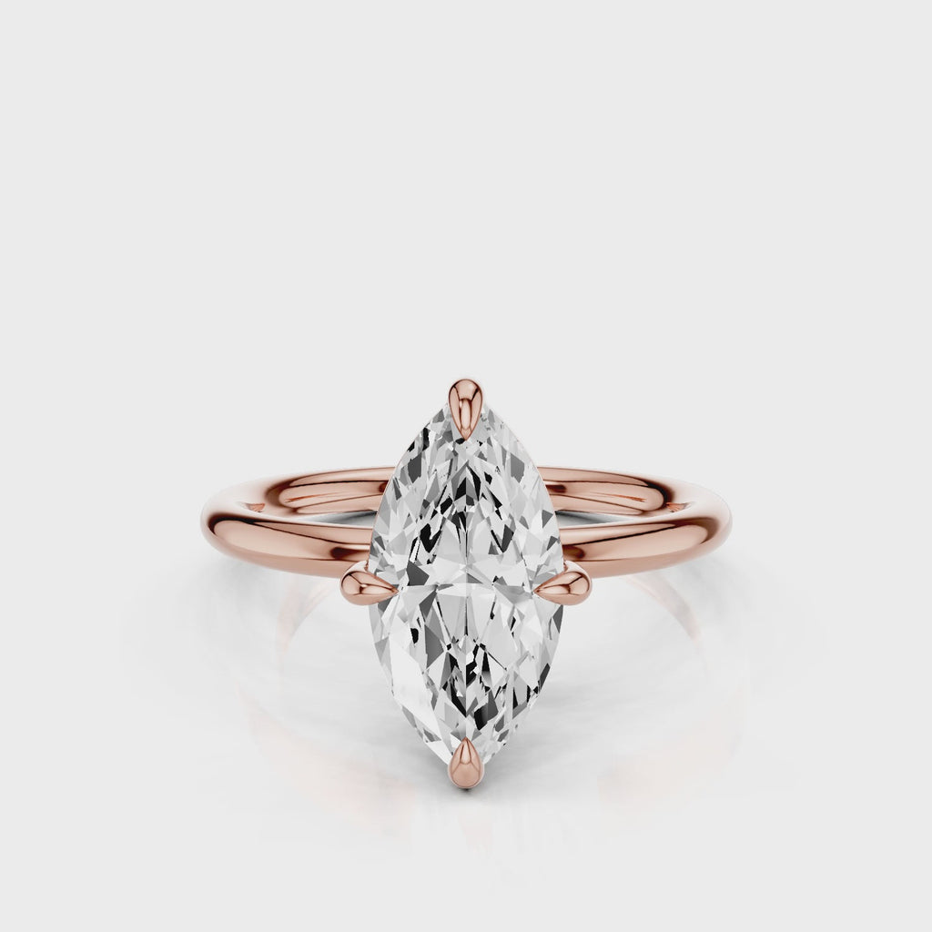 The "Rain" Marquise Lab Created Diamond Engagement Ring Video  Rose Gold