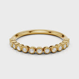 Solely round accent stones wedding band  Yellow Gold
