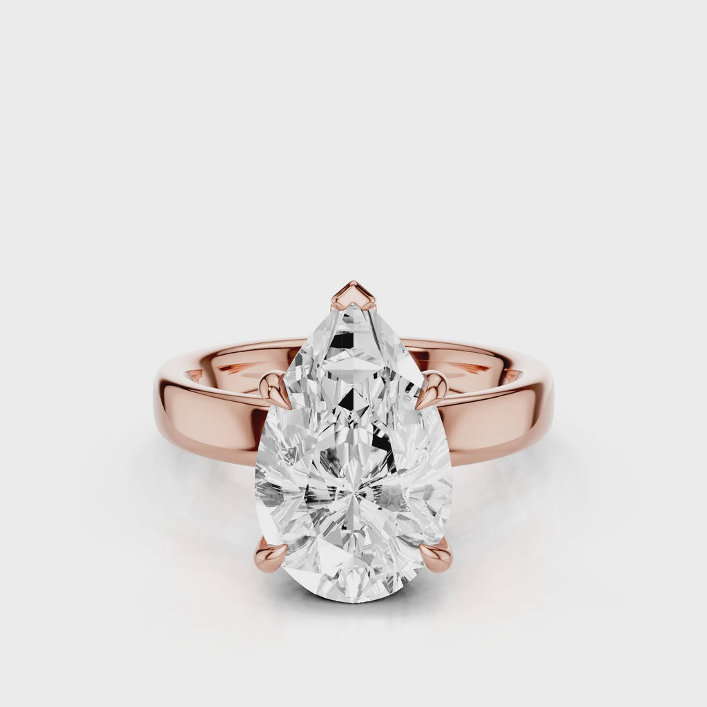 Pear Diamond Cigar Band Rose Gold