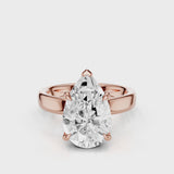 Pear Diamond Cigar Band Rose Gold