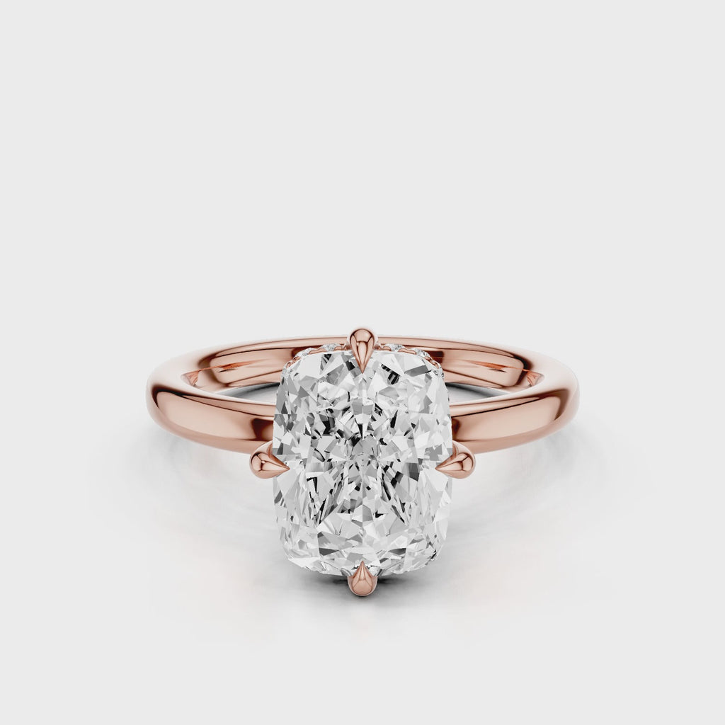 Destin Plain Elongated Cushion Cut Rose Gold with plain band