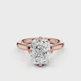 Destin Plain Elongated Cushion Cut Rose Gold with plain band