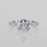 Raina Round lab diamond engagement ring with accent stones white gold