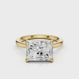 East-West Radiant Lab Created Diamond Engagement Ring