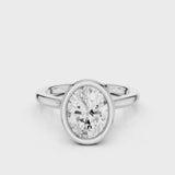 Grace Oval Bezel Engagement Ring White Gold