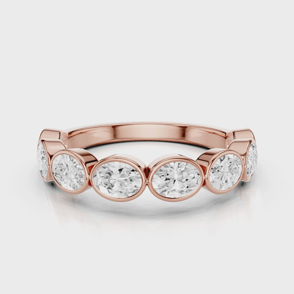 Chelly Oval lab diamond wedding band Rose Gold