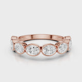 Chelly Oval lab diamond wedding band Rose Gold