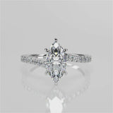Thilda Marquise Lab Diamond engagement ring with twisted diamond band with diamond gallery in French pave setting video 