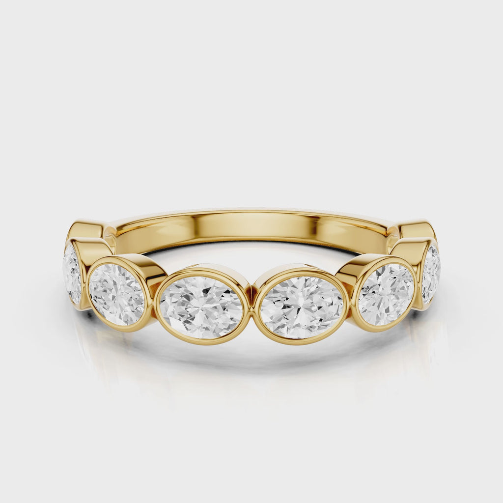 Chelly Oval lab diamond wedding band  Yellow Gold
