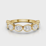 Chelly Oval lab diamond wedding band  Yellow Gold