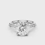 Autumn Round lab diamond Engagement Ring with accent stones White Gold