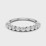 Elsa Wedding band with round accent stones White Gold