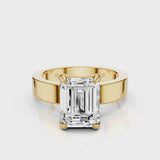 Emerald diamond Cigar Band Yellow Gold