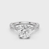 Ariana Lab Diamond Round engagement ring with accent stones White gold