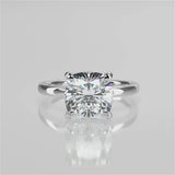 Selene Cushion Lab Created Diamond Engagement Ring on plain band video 