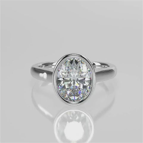 Andreia Bezel Lab Created Diamond Engagement Ring