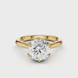 Tulip Cathedral Round Engagement Ring Yellow Gold